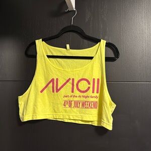 A fun vegas style crop top from
One of aviciis live shows